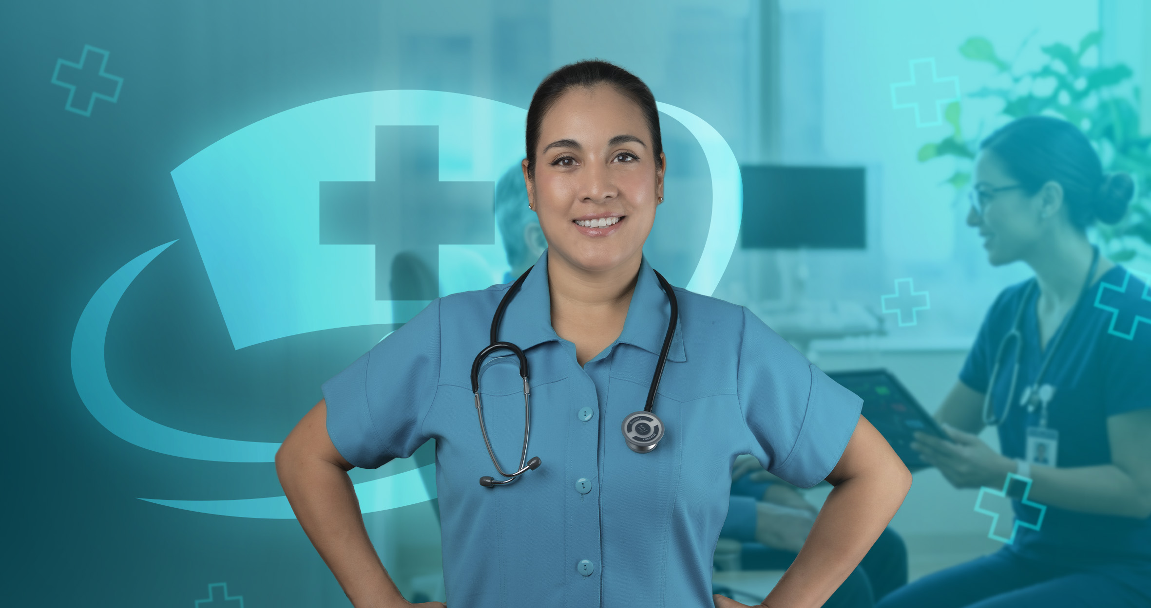Enfermera del equipo en práctica clínica